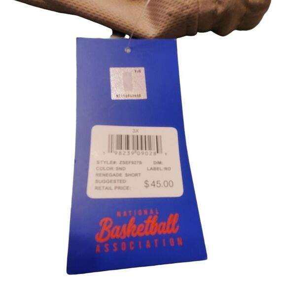 NBA At The Knee Men's Basketball Shorts Size 3X Color Sand - Picture 9 of 9